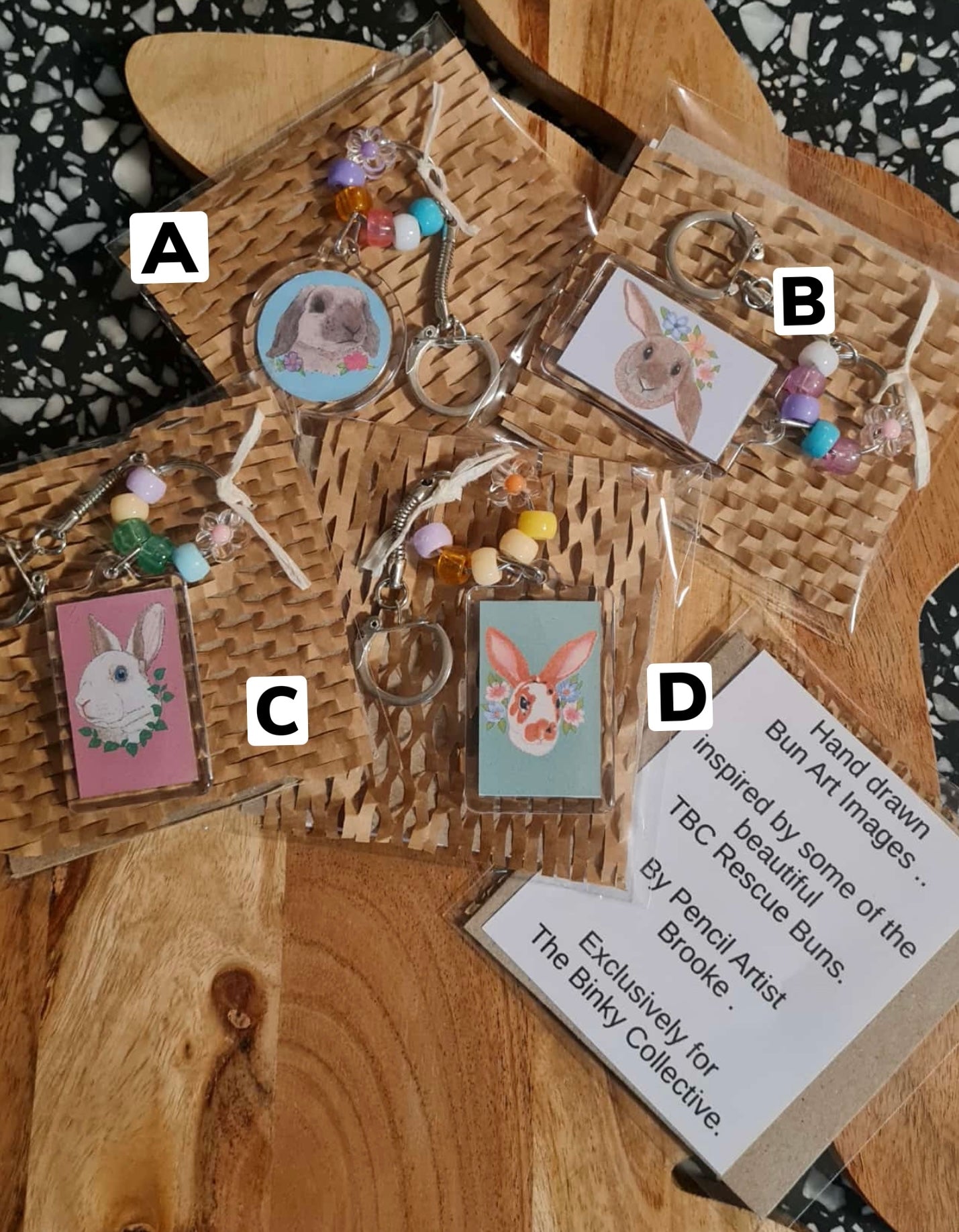 Hand drawn keyring