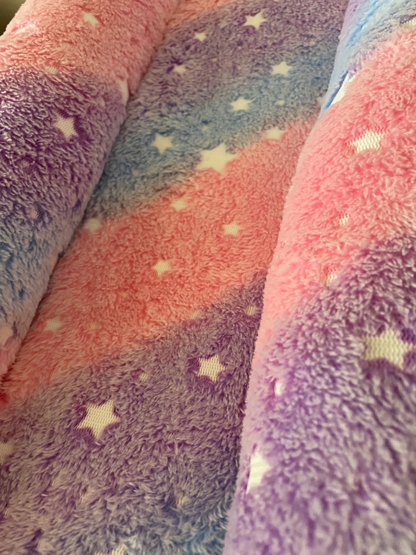 Plush Bunny Bed Pink,Blue,Purple Stars Large