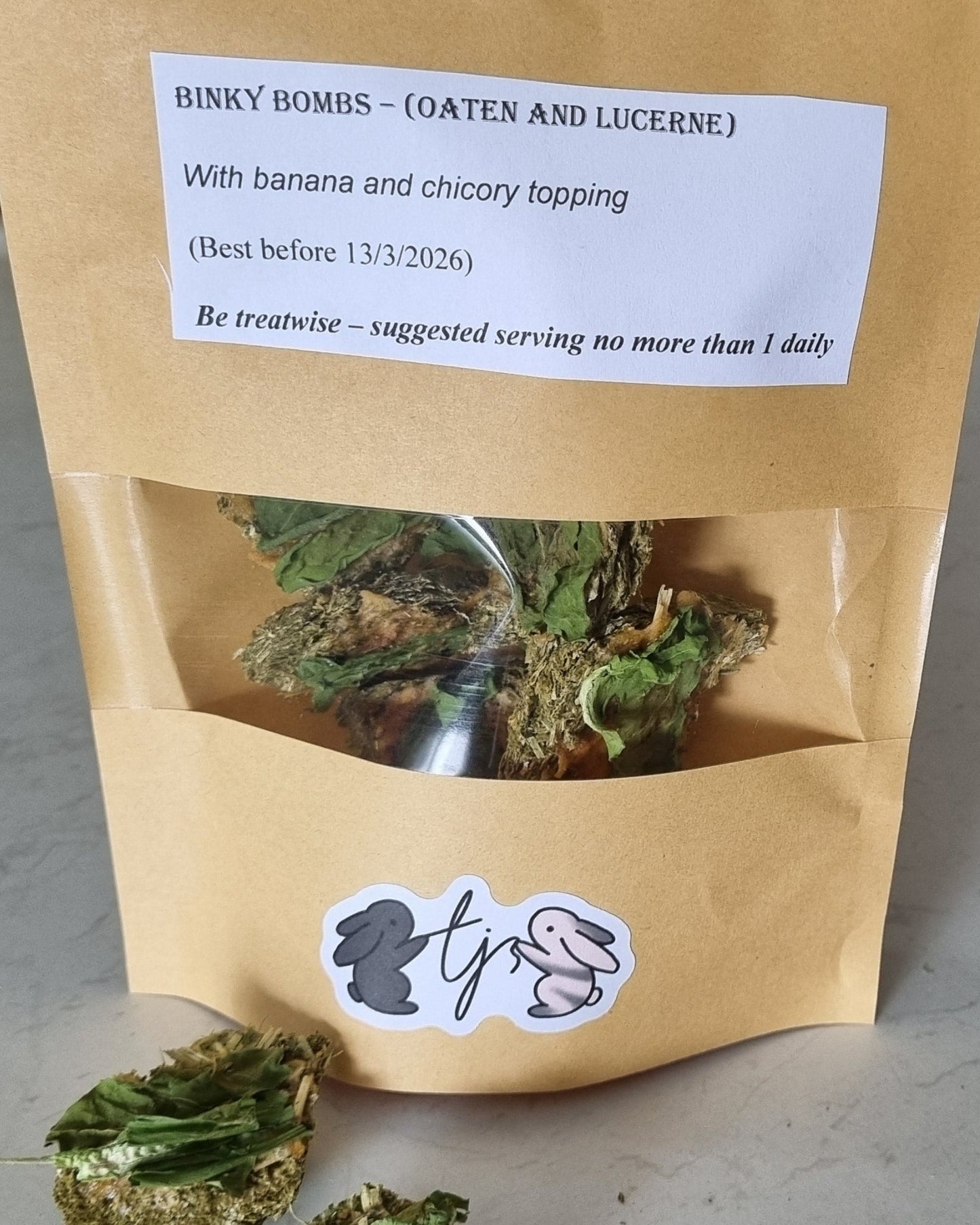 Binky Bombs with Banana and Chicory topping