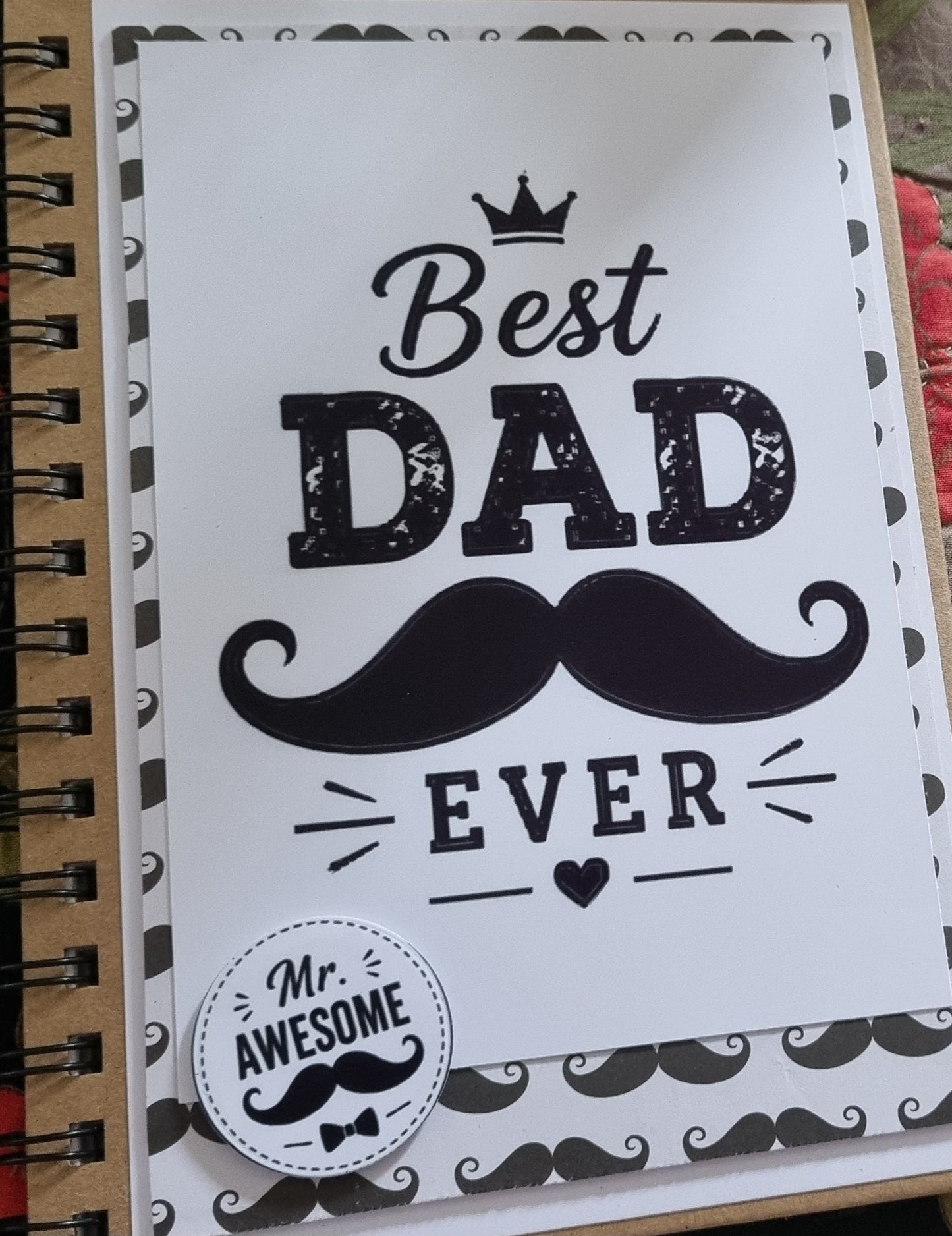 Hard covered lined spiral notebook for Dad