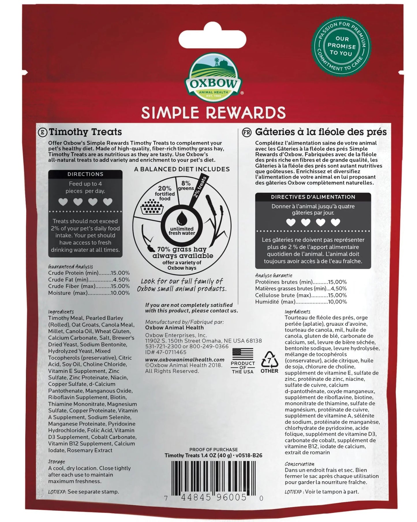 Oxbow Simple Rewards - Timothy Treats (p)