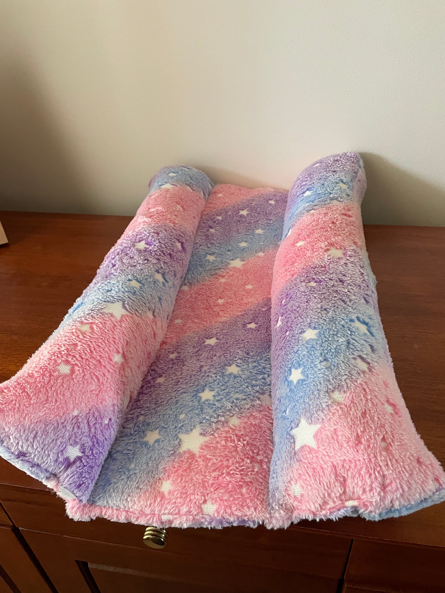 Plush Bunny Bed  Pink,Blue,Purple Stars Large