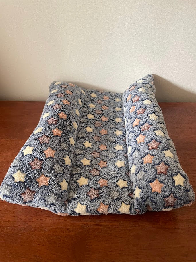 Plush Bunny Bed  Blue/Grey Small