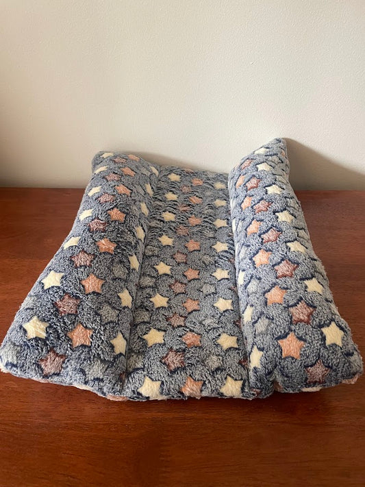 Plush Bunny Bed  Blue/Grey Small