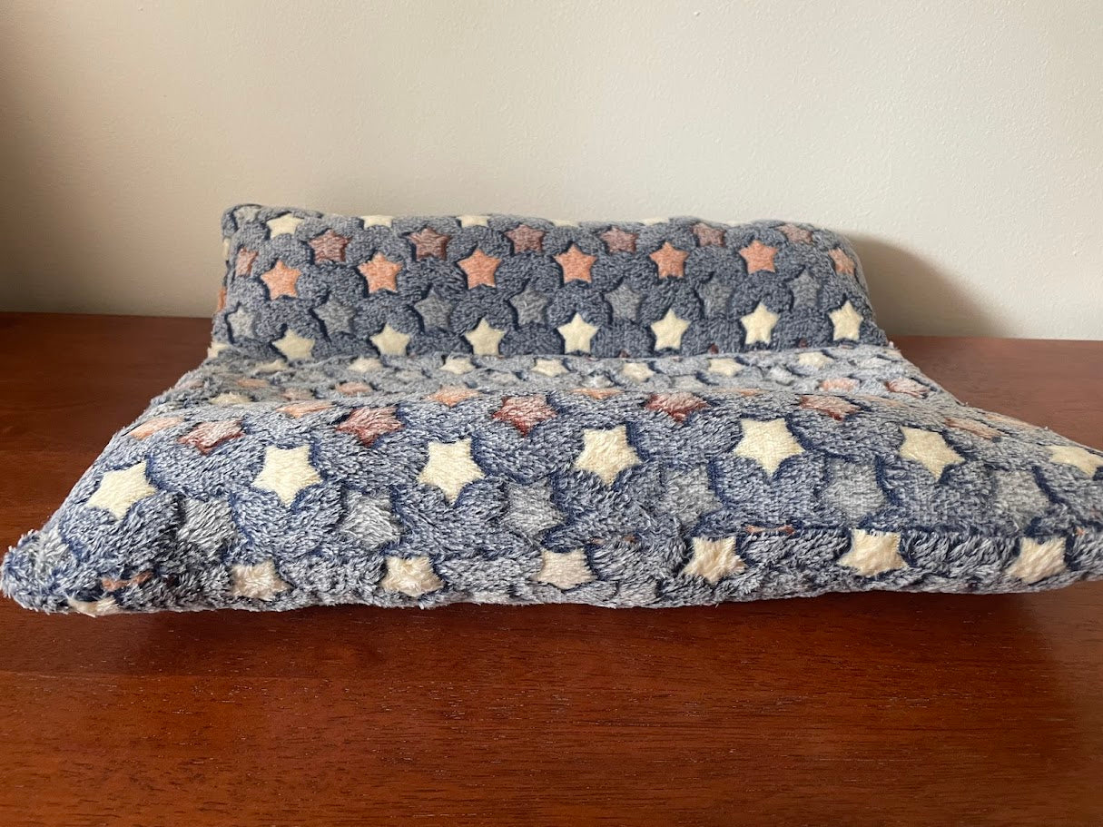 Plush Bunny Bed  Blue/Grey Small