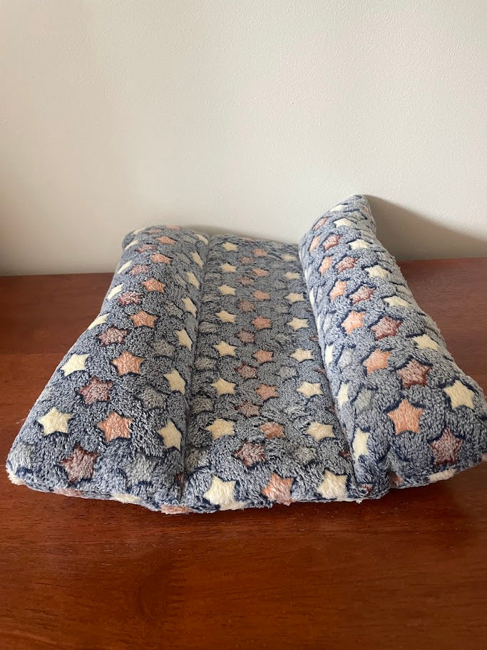 Plush Bunny Bed  Blue/Grey Small