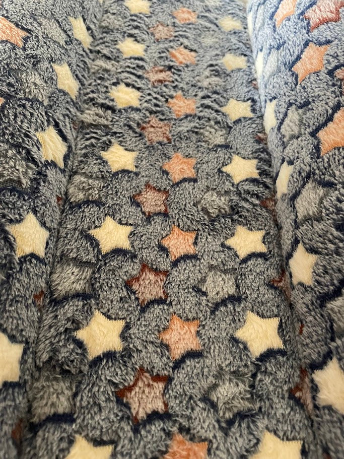 Plush Bunny Bed  Blue/Grey Small
