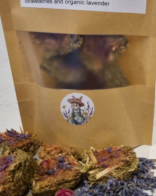 Teff Hay Binky Bombs - Strawberry and Lavender
