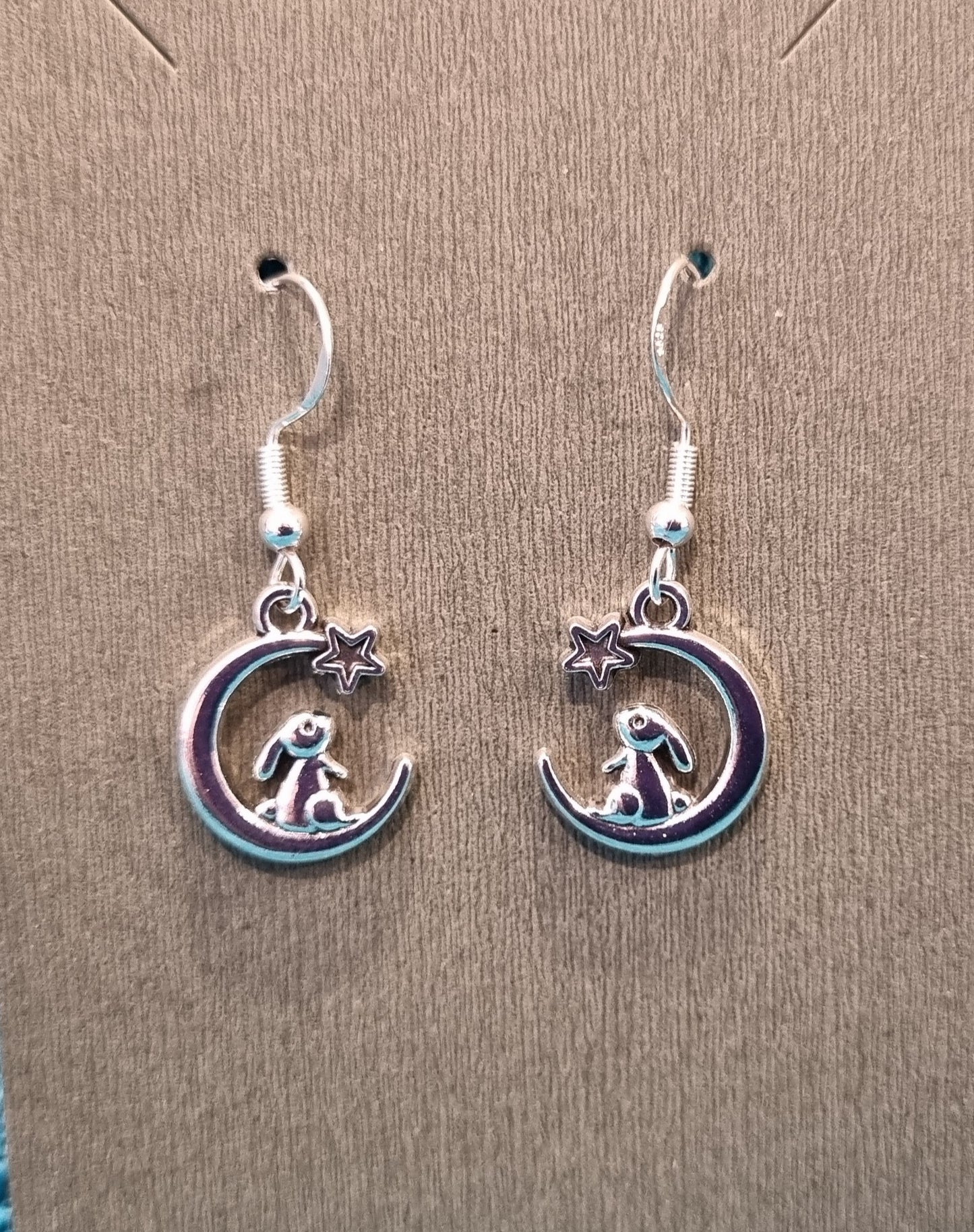 Earrings. Bunny looking at the stars.