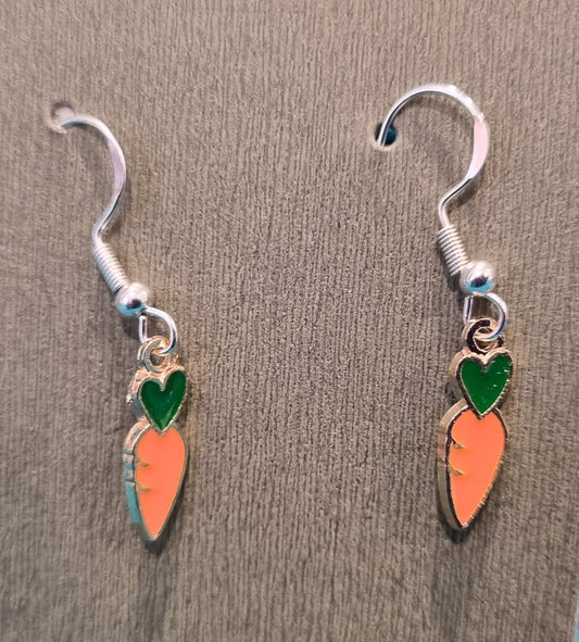 Earrings, Carrot design.