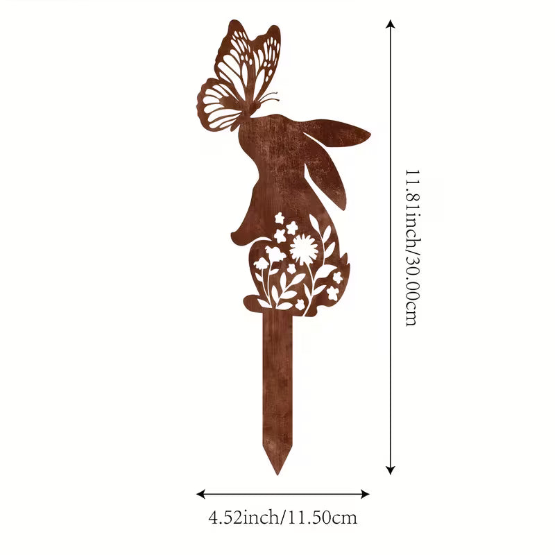 Bunny Butterfly Metal Stake